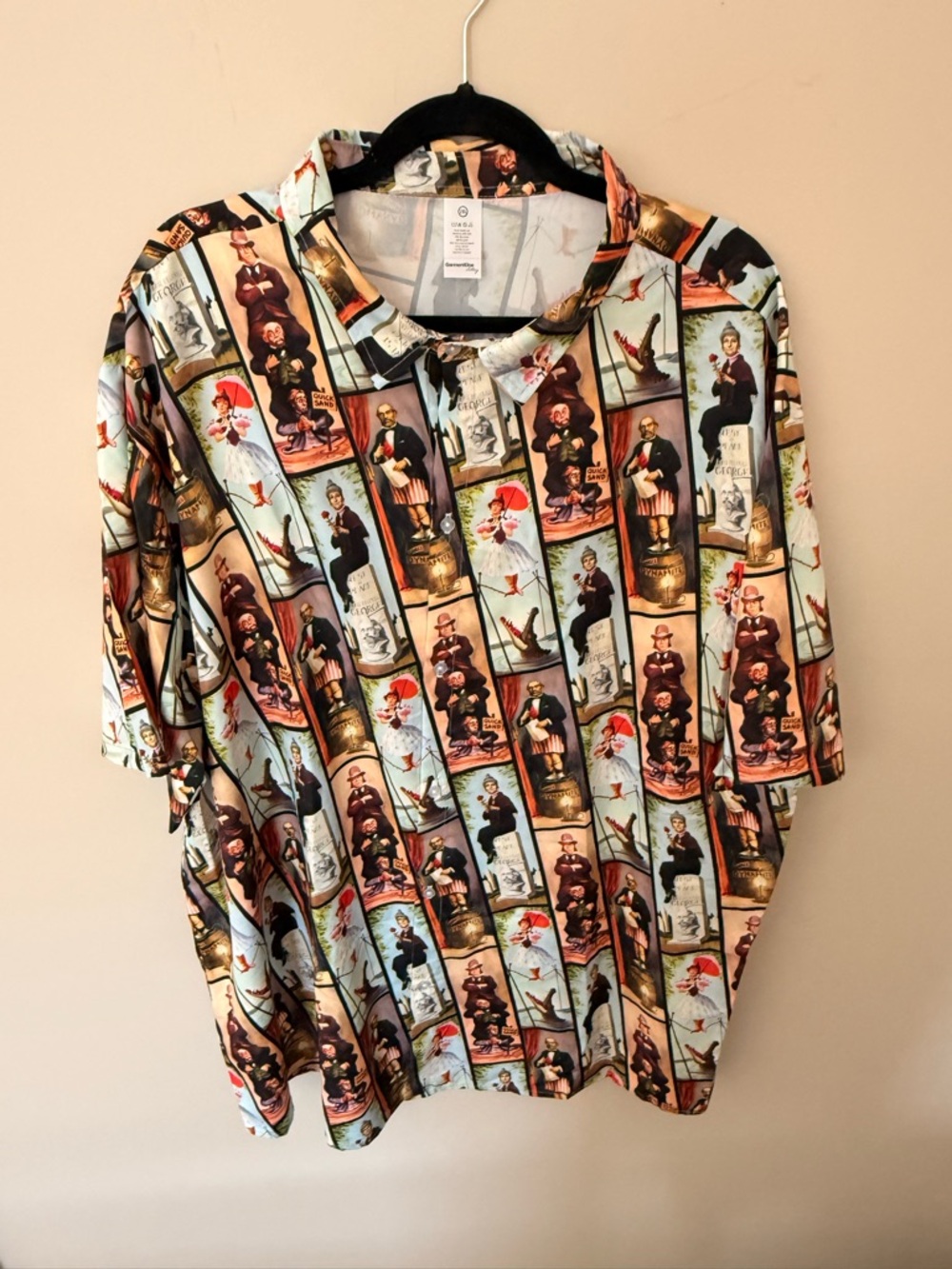 Men's XXL Disney Haunted Mansion Rewind Era Short Sleeve Button Shirt